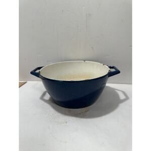 Copco D2 Blue Enameled Cast Iron Sauce Pan Pot 8”x X4” Collectable Rustic Look‎